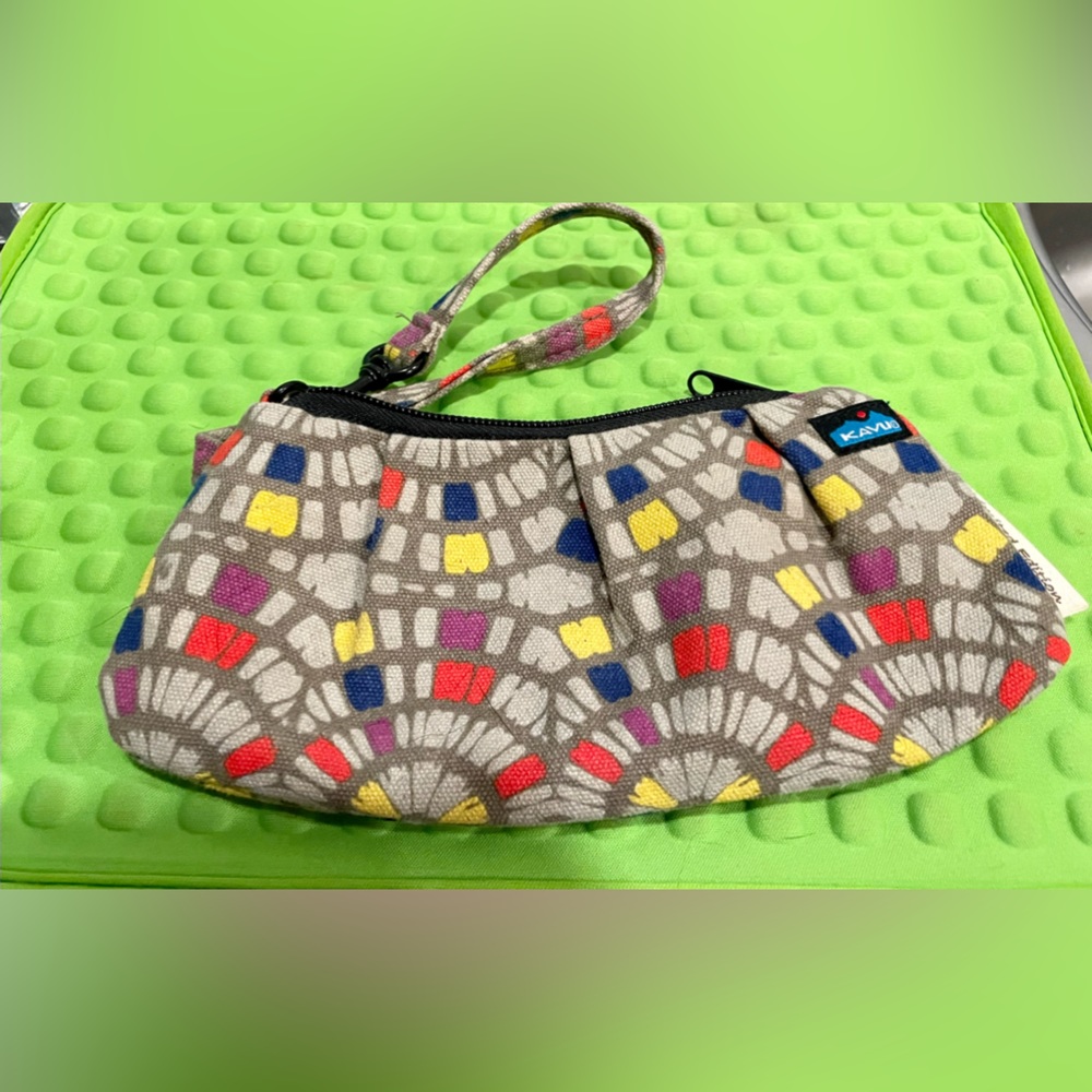 Kavu Multi colored wristlet pouch bag